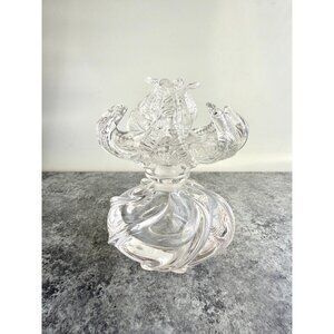 Vintage Gunderson Pairpoint Swirl Art Perfume Bottle With Flower Stopper